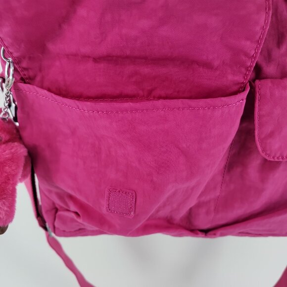 💗 Kipling Pink Messenger Bag w/ Monkey Charm – Cute, Lightweight & Ready to Go! - Picture 10 of 11